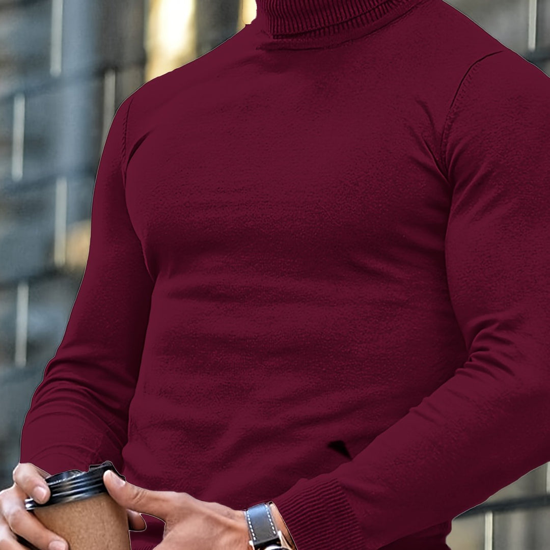 Zeitloser Herren Rollkragenpullover, Slim Fit, für einen eleganten und warmen Look in der Wintermode.