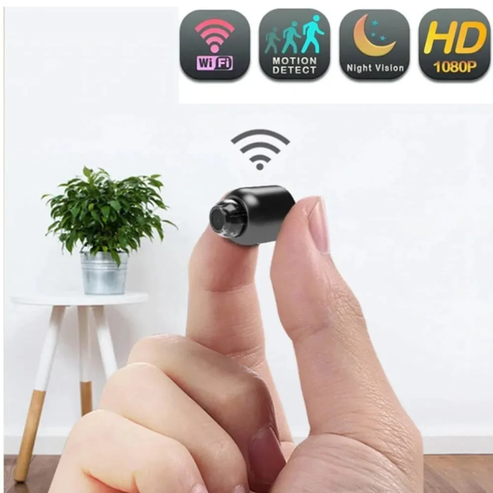Diskret platzierbare Mini-Kamera für Haus- & Büroüberwachung mit Full HD, WLAN, 4G & Nachtsichtfunktion.