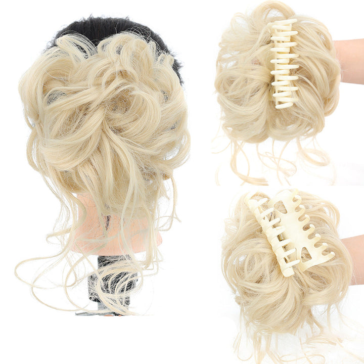 Vielseitige Messy Bun Haarverlängerung, ideal für elegante oder lässige Damen-Frisuren.