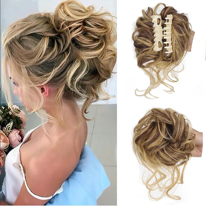 Damen Messy Bun Haarverlängerung für Volumen und Stil im Handumdrehen.