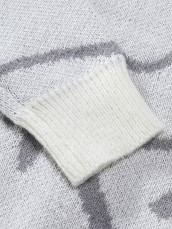 Moderner Herrenpullover Arvid, grafischer Druck, lässige Passform, Must-have für Herrenmode.