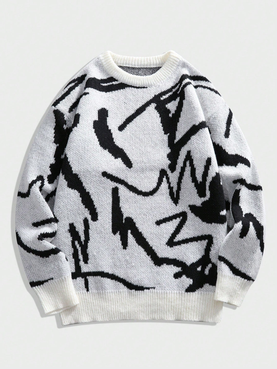 Herrenpullover mit grafischem Print, Rundhals, modisch und warm, Must-have für Ihre Garderobe.