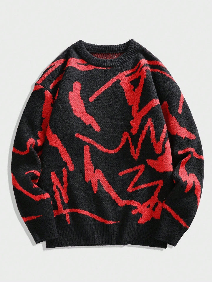 Stilvoller Herrenpullover für den Winter mit coolem Print. Casual, warm und ideal für die Freizeit.