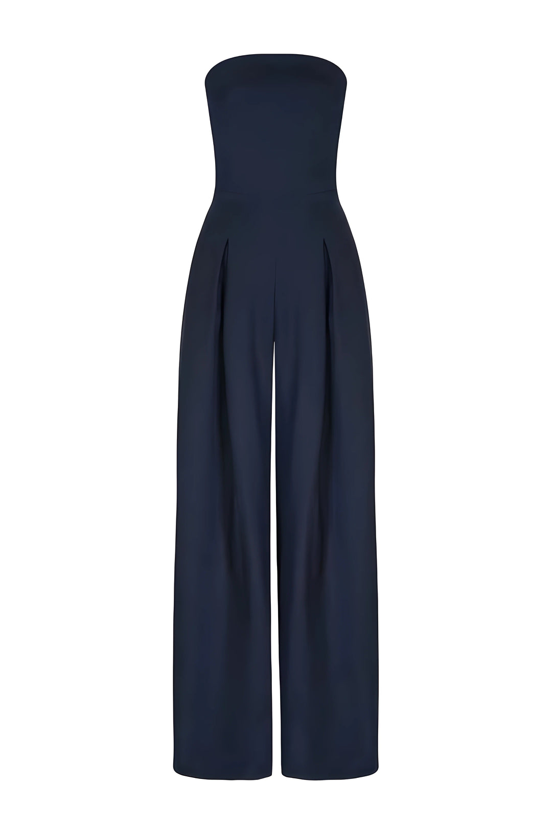 Modischer Damen Overall in Schwarz, schulterfrei mit Corsagen-Look. Perfekt für Party, Cocktail & festliche Events.