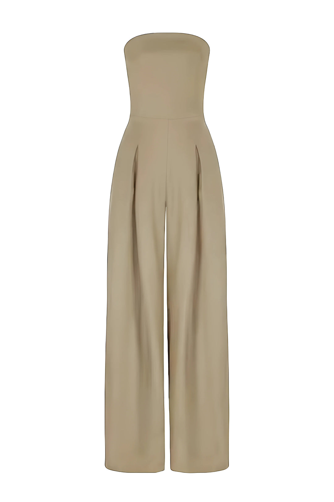 Eleganter Damen Overall in Schwarz, schulterfrei mit detailliertem Corsagen-Effekt. Perfekt für stilvolle Auftritte.