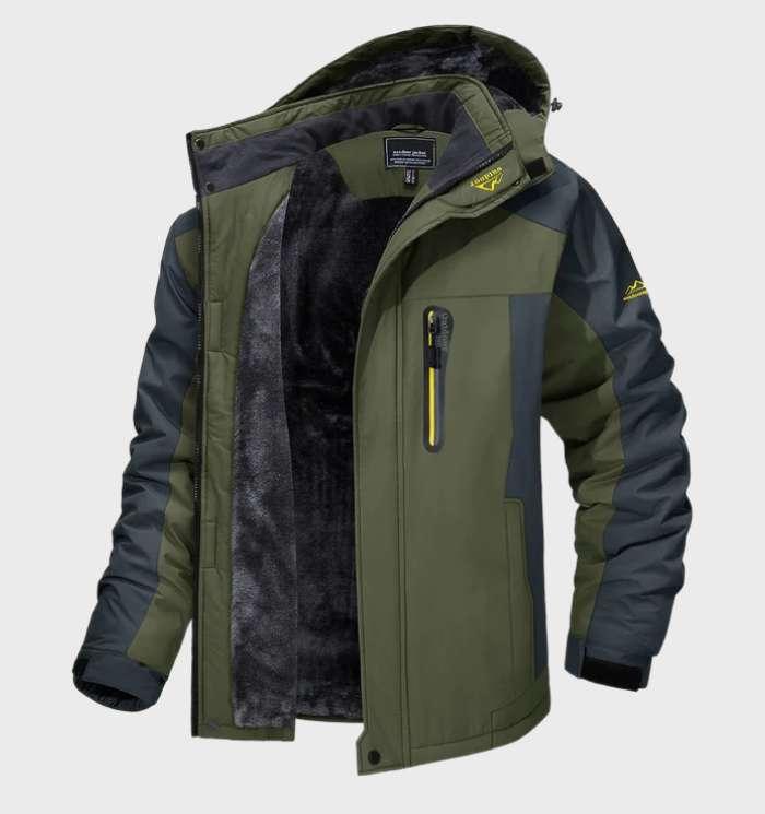 Warme, wasserdichte Logan Herren-Fleecejacke mit Kapuze für Outdoor-Aktivitäten im Winter & Herbst.