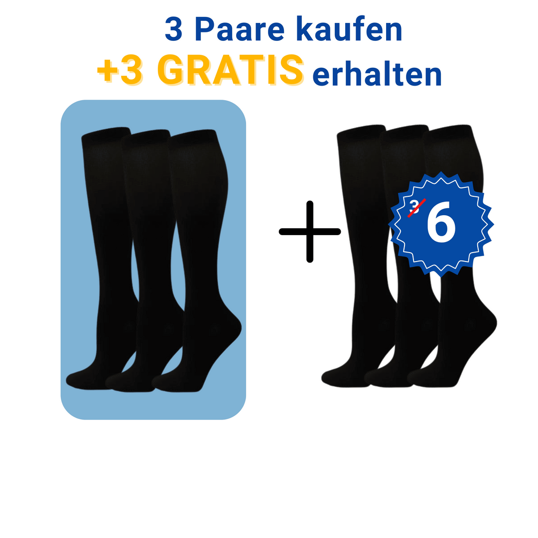 Damen Kompressionsstrümpfe für aktive Unterstützung und bessere Durchblutung der Beine im Alltag.