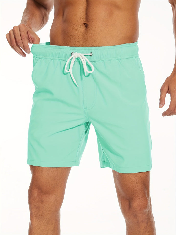 Herren schnelltrocknende Stretch Badeshorts mit praktischer Handytasche für Strand & Pool.