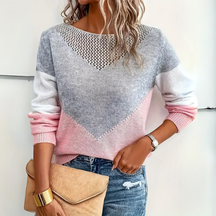 Rosa Damen Pullover, lässig & locker geschnitten, ideal für gemütliche Alltagsmode und entspannte Looks.