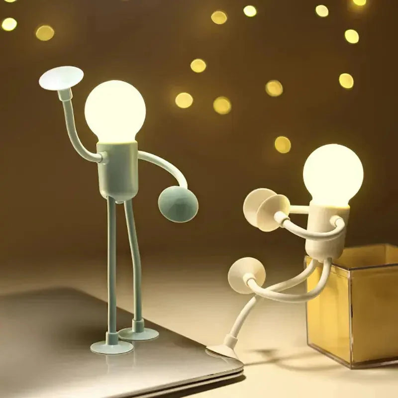 Modernes, flexibles LED Nachtlicht mit Saugnapf, USB-aufladbar, ideal als Wandlampe.