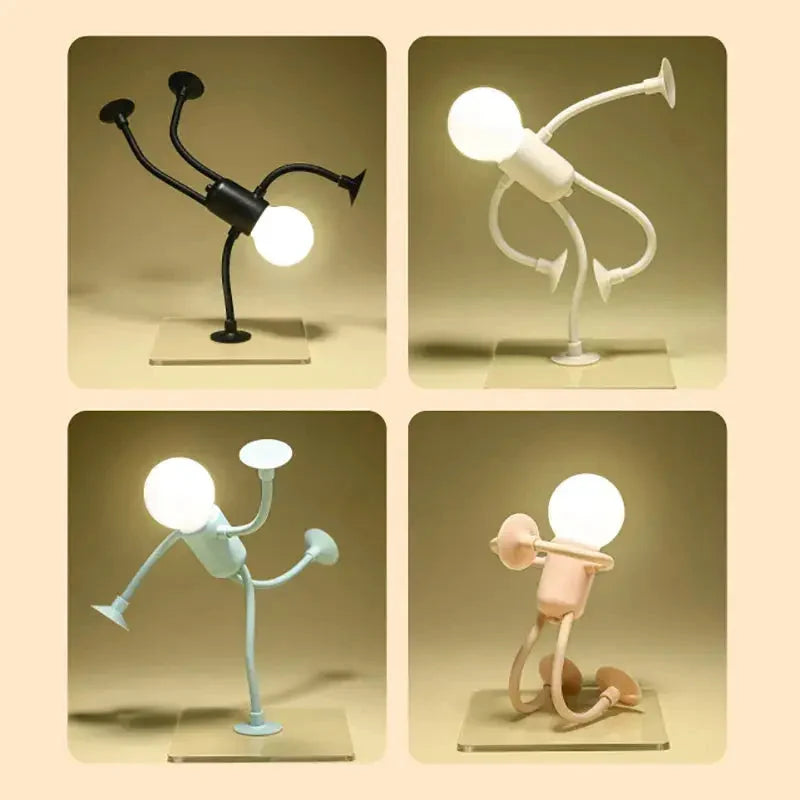Innovatives, flexibles LED Nachtlicht mit Saugnapf, USB-aufladbar, modernes Stimmungslicht.