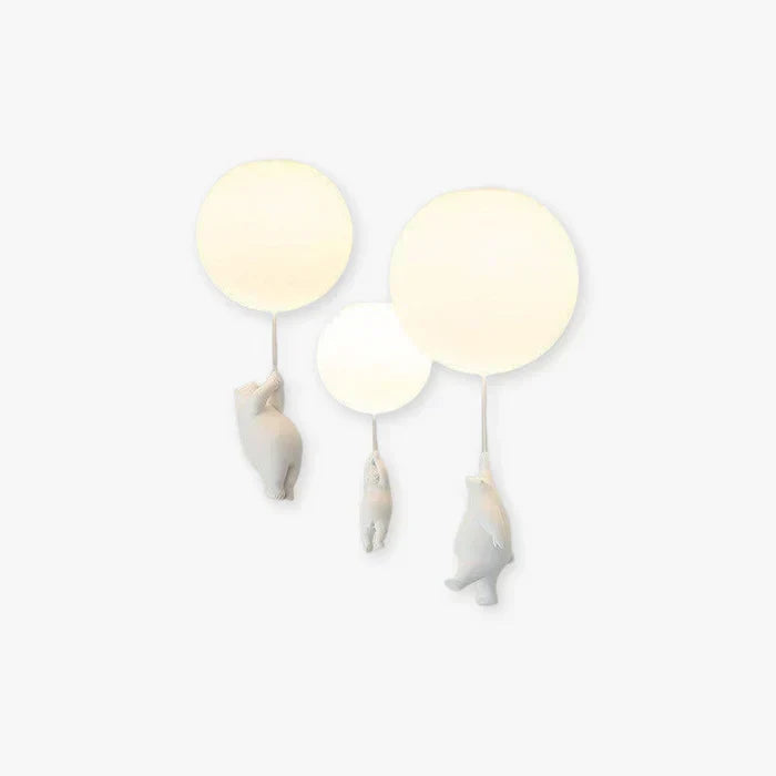 Kinderzimmer Deckenlampe Bär & Ballon. Magische LED-Leuchte für Babyzimmer und als Geschenk.