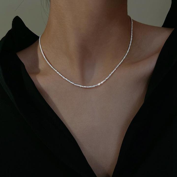 Funkelndes Sternenlicht Halsketten Set für Damen, glitzernder Modeschmuck.