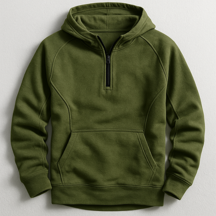 Grüner Herren Hoodie, Regular Fit, mit Kapuze und Rippbündchen. Perfekt für Komfort im Alltag.