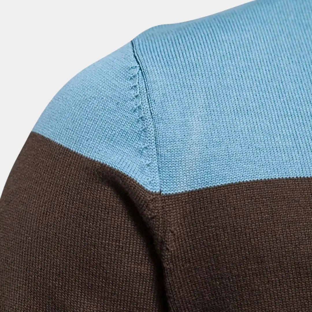 Moderne Herren Strickjacke mit Reißverschluss & Stehkragen, vielseitige Übergangsjacke für Herren.