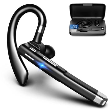 Unisex Bluetooth 5.1 headset met dubbele microfoon voor heldere draadloze communicatie en ruisonderdrukking.