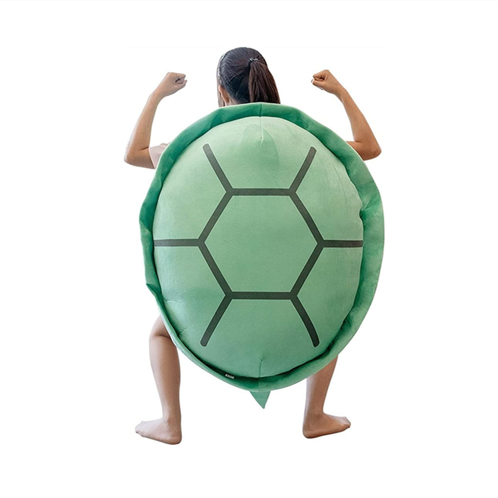 Tragbares Schildkrötenkissen: Großes, weiches Plüschkissen in Schildkrötenform, perfekt zum Kuscheln und Spielen.