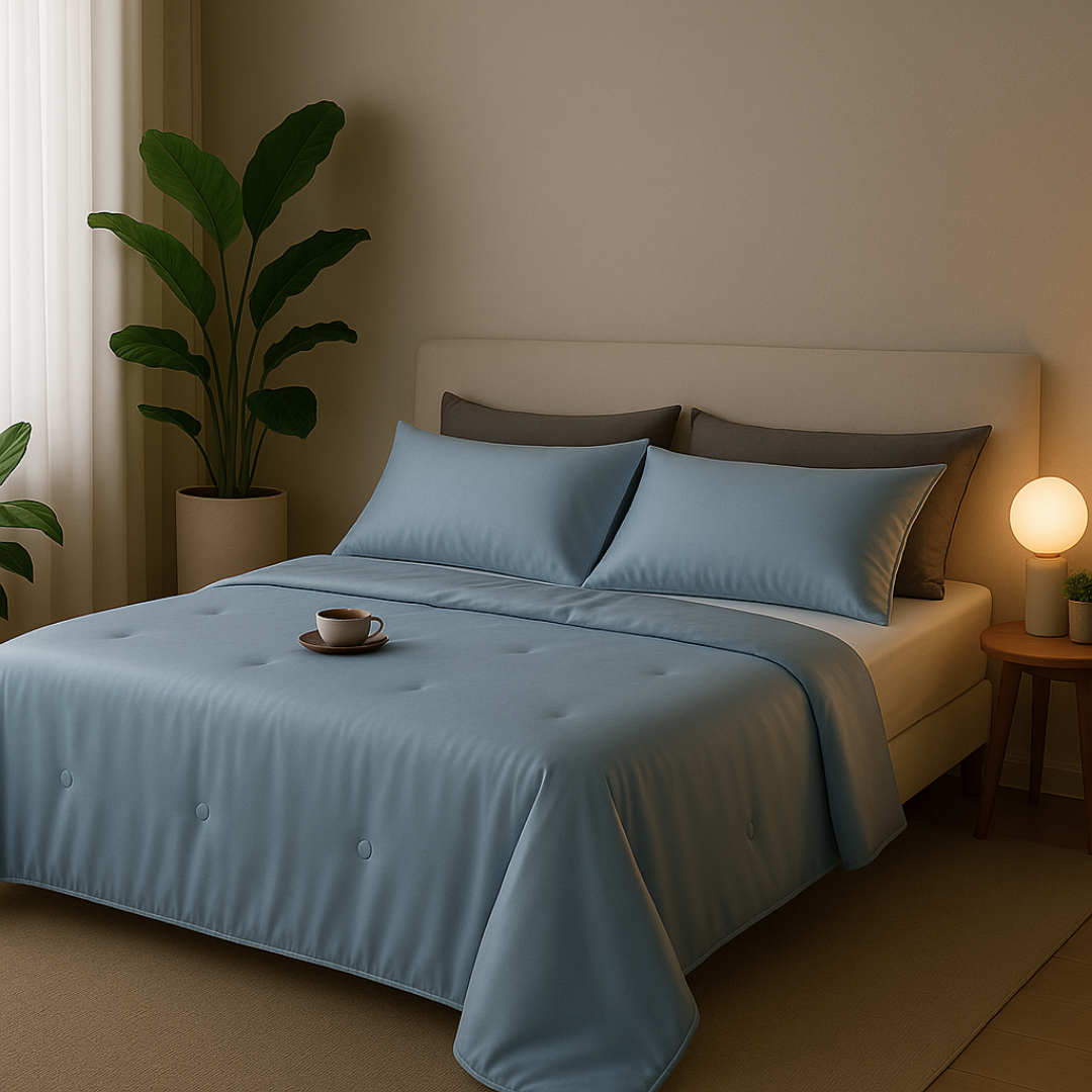 Leichte Unisex Decke aus Eisseide, perfekt für den Sommer, kühlt & garantiert erholsamen Schlaf.