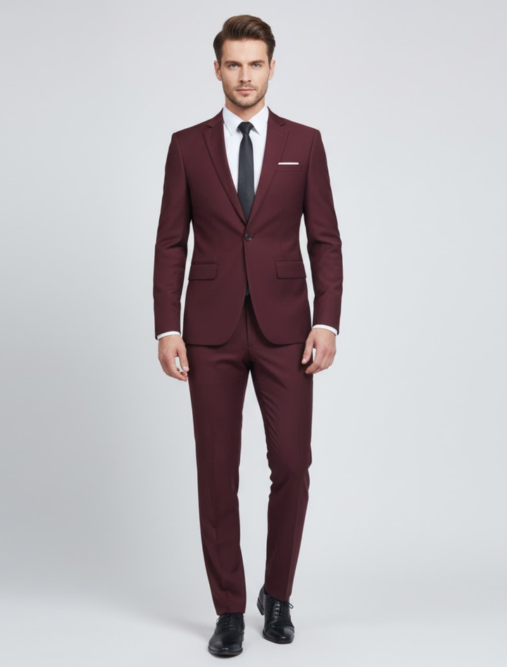 Klassischer schwarzer Herren Zweiteiler Anzug Slim Fit. Vielseitiger Business Anzug, Hochzeitsanzug & formelle Mode.