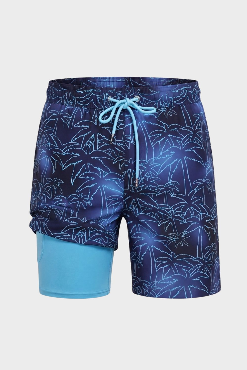 Herren Schnelltrockner Shorts mit tropischem Palmenmuster; ideal für Strand, Pool & Sommer.