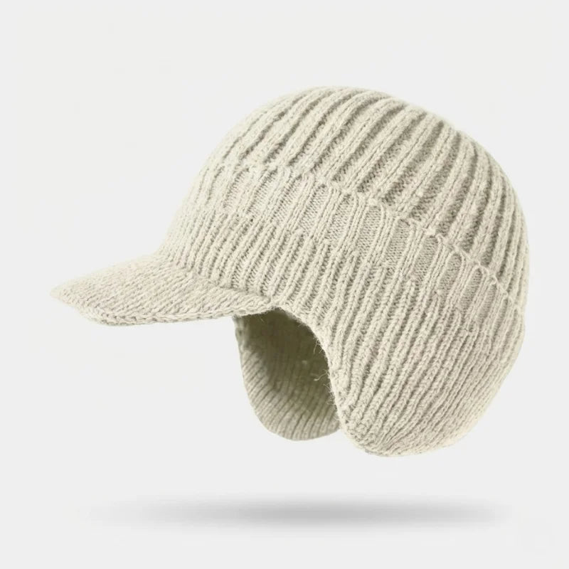 Stilvolle Unisex Thermische Wintermütze, braun, mit Ohrenklappen für extra Wärme und Komfort.
