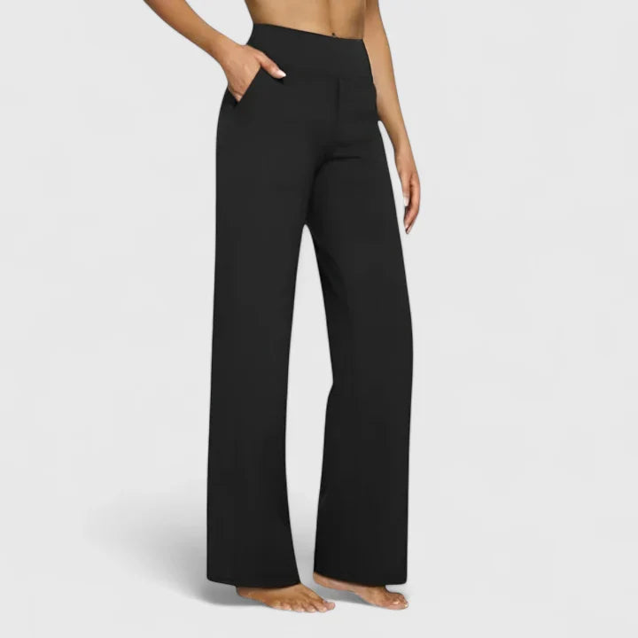 Vielseitige Damen Loungehose Nadine: Bequemer weiter Schnitt & flexibler Stretchbund für Freizeit & Alltag.