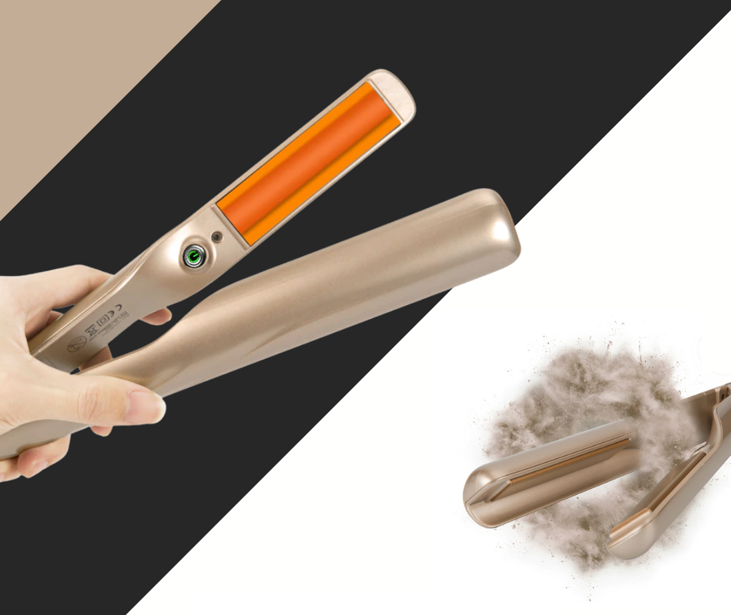 Damen Lockenstab 2-in-1, schnellheizend, für perfekte Wellen und Locken. Vielseitiges Haarstylinggerät.