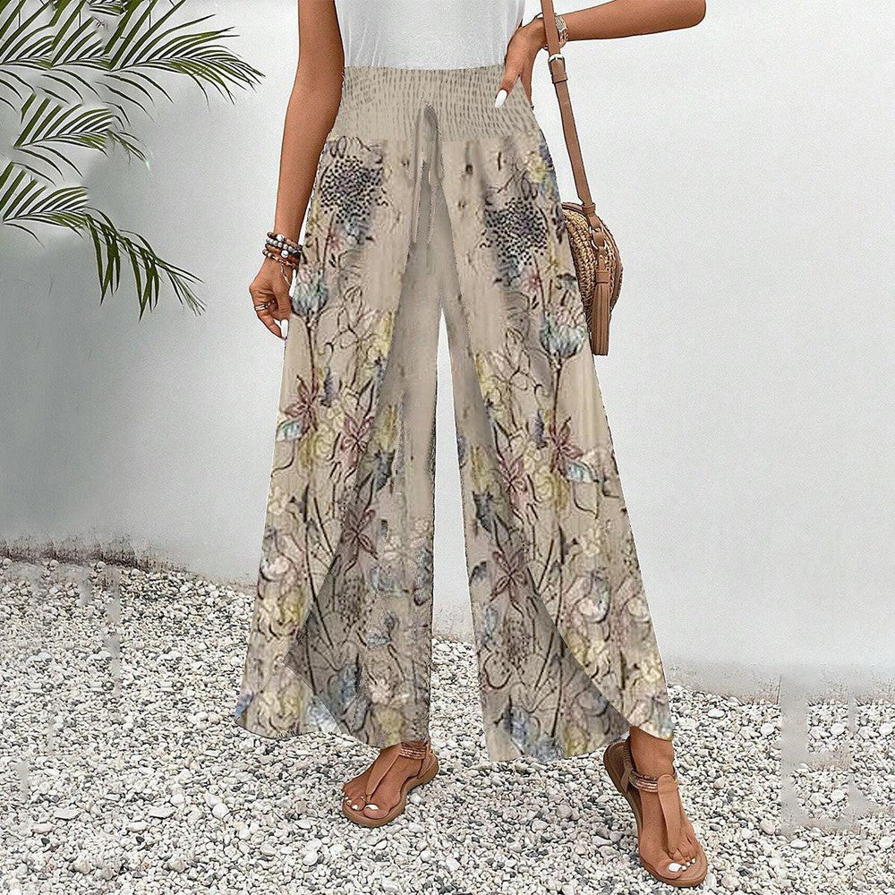 Modische, bequeme Damen Hose mit Blumenmuster; elastisch & luftig, ideal für Sommer, Freizeit & Alltag.