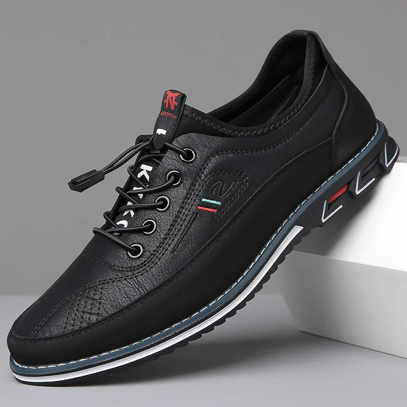 Graue klassische orthopädische Oxford Herrenschuhe, bequem und elegant für den Alltag.
