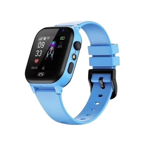 Robuste Kinder-Smartwatch in blau mit GPS, Kamera & SOS-Funktion. Perfekt für aktive Kinder und Eltern-Sicherheit.