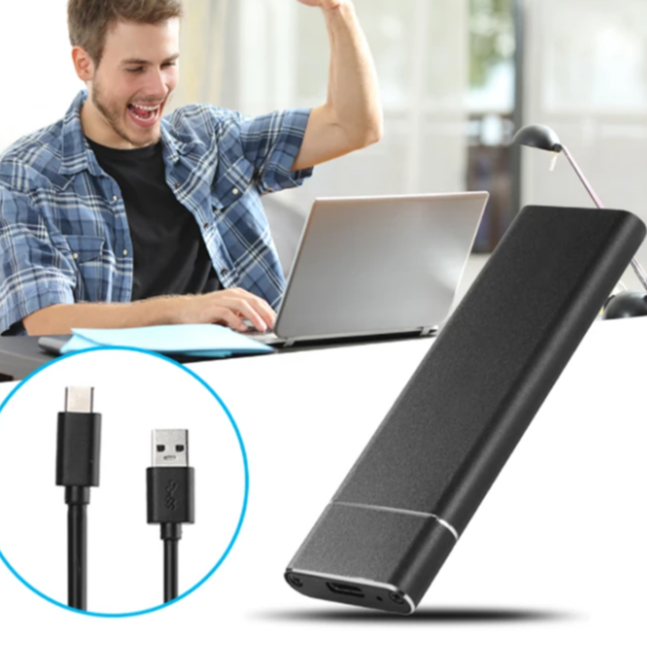SpeedVault Aluminiumgehäuse: Tragbare externe SSD Festplatte mit robustem Aluminiumgehäuse, USB 3.1 Typ-C.