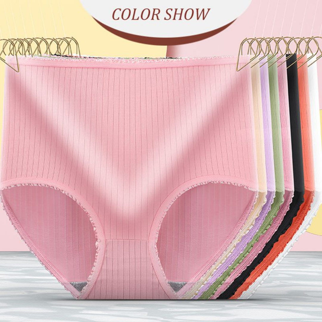 Leckfreie Damen-Unterwäsche mit hohem Bund für Sport und aktiven Alltag, sicherer Menstruationsschutz.