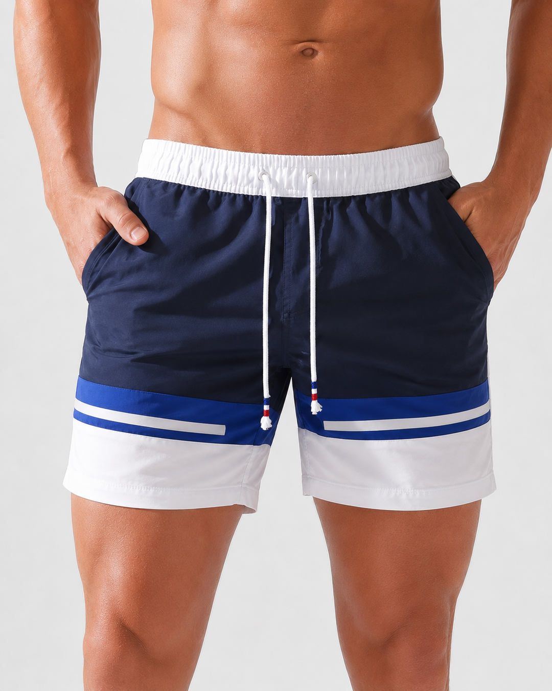 Herren Strandshorts, schnelltrocknend & bequem, mit dynamischem Farbblock-Design für Sommer, Urlaub & Wassersport.