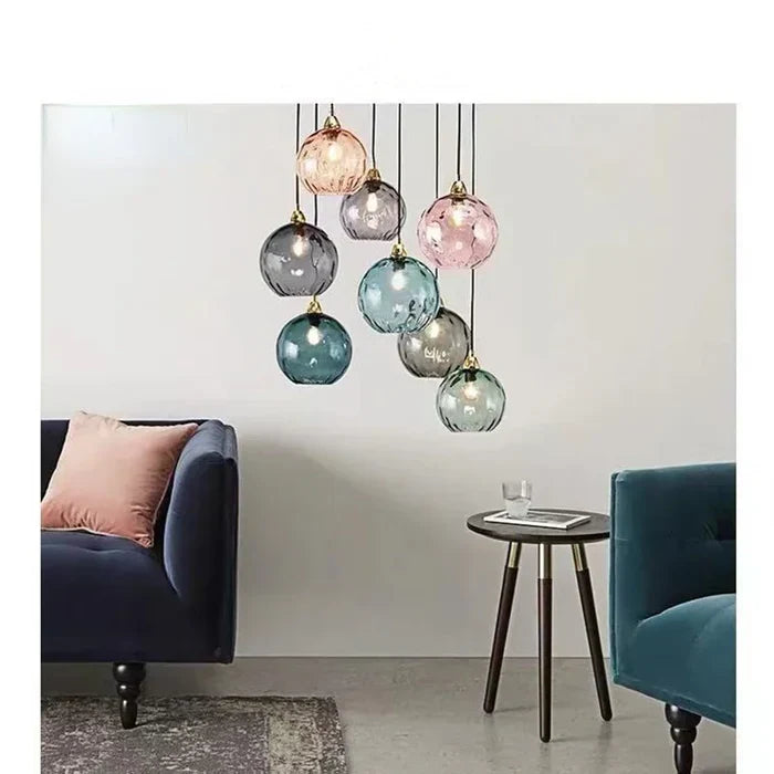 Moderne Glas-Kugel-Hängeleuchte, stilvolles Design. Perfekte Pendelleuchte für Wohnzimmer und Esszimmer Beleuchtung.