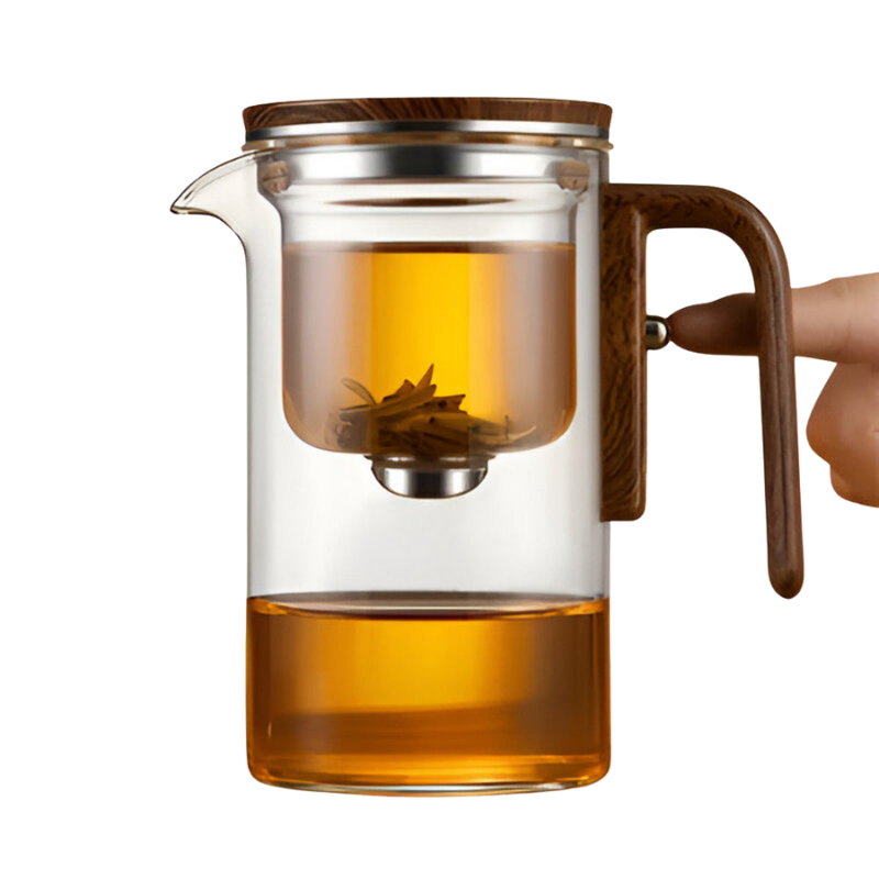 Elegante transparente Teekanne mit Infuser für losen Tee, hitzebeständig & stilvoll.