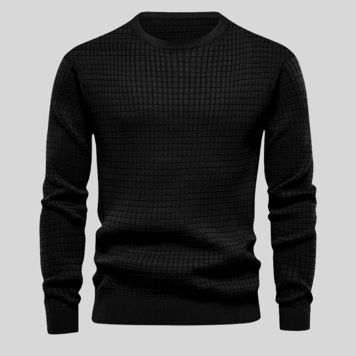 Stilvoller, bequemer Herren Rundhals-Pullover für Winter & Freizeit. Moderner Strickpullover Langarm.