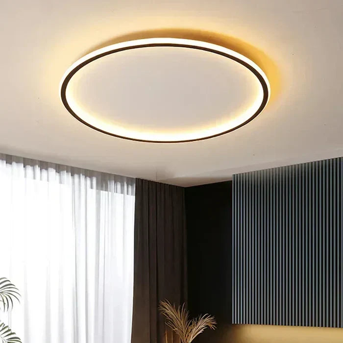 Runde skandinavische LED-Deckenleuchte für stilvolle Innenräume, modernes Design.