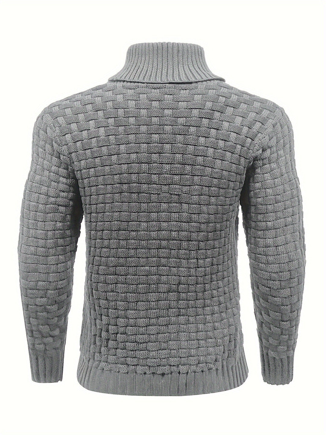 Gemütlicher Herren Winterpullover. Schalkragen, Waffelstruktur, perfekt für Zuhause oder Büro.