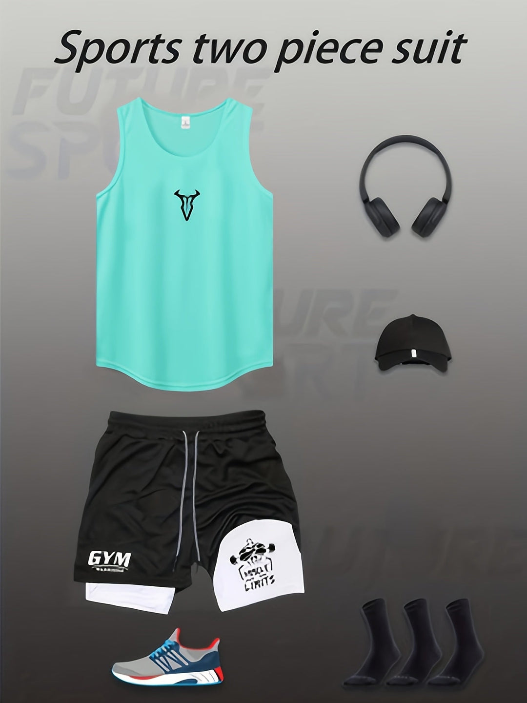 Herren Sportbekleidungsset: Komfortables Tanktop und Shorts für dein tägliches Fitness-Training.