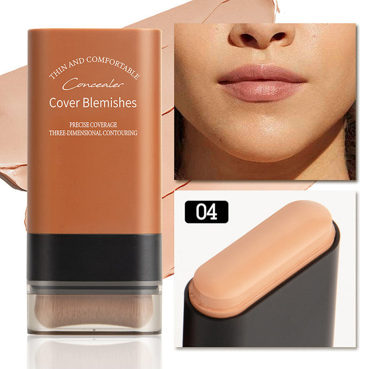 Kosmetikstift für Damen: Concealer und Pinsel für makellose Hautpflege und Schönheit.