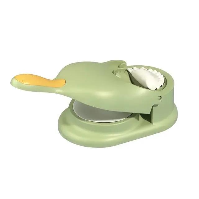 Ergonomischer Dumpling Maker als Küchenhelfer. Beschleunigt die Produktion von Teigtaschen.