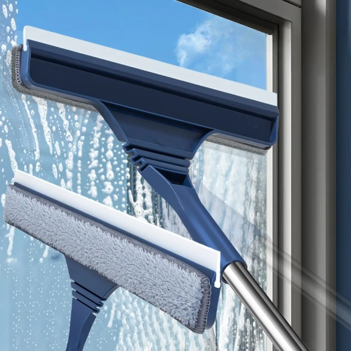 2-in-1 Teleskop Fensterreiniger für streifenfreie Fenster & saubere Netze. Ideale Hausreinigung.