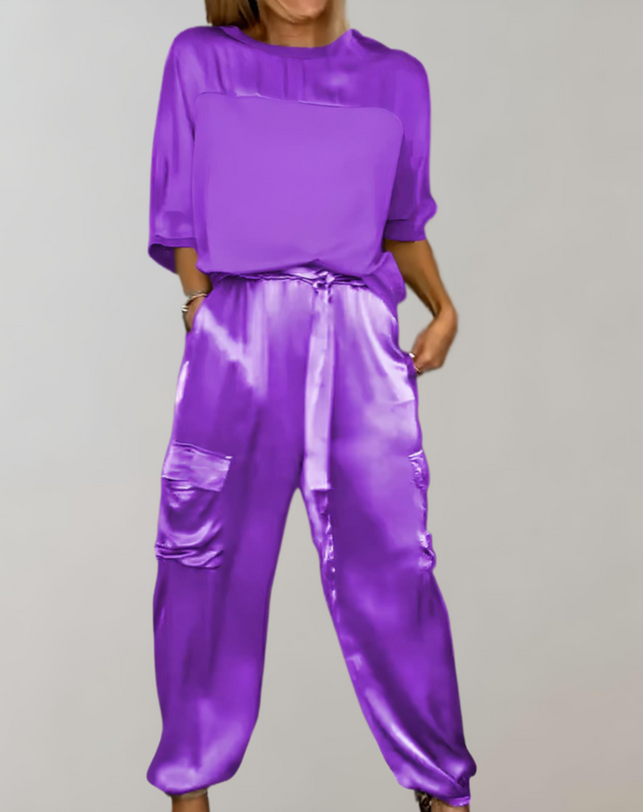 Weiches Damen 2-teiliges Set: Komfortables 3/4-Arm Oberteil & elegante Hose. Höchster Tragekomfort garantiert.