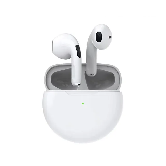 Nahaufnahme der Air PRO6 In-Ear Kopfhörer in ihrer Ladeschale, bereit für den Einsatz.