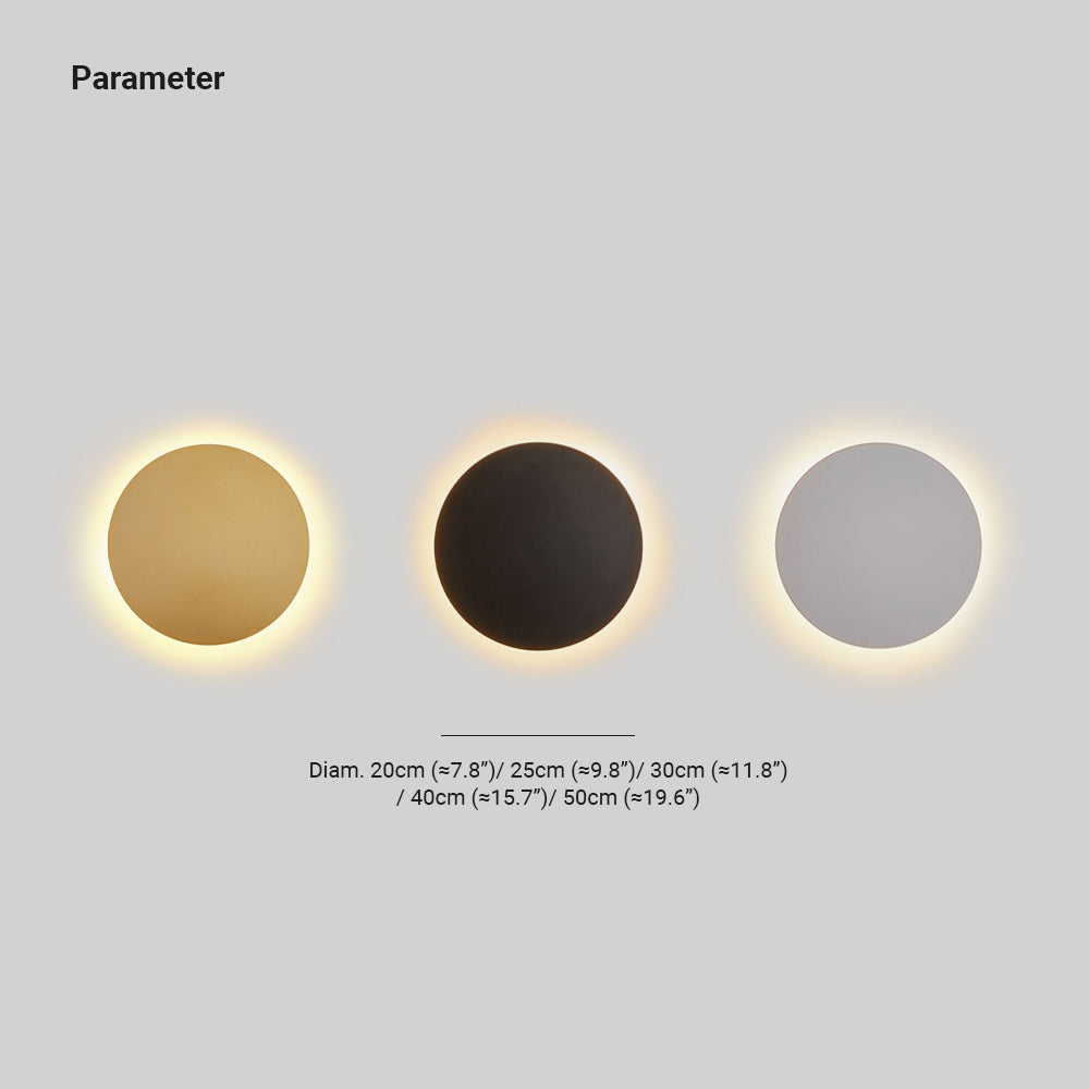 Elegante runde Design LED Wandlampe aus Metall. Moderne Beleuchtung für Ihr Wohnzimmer.