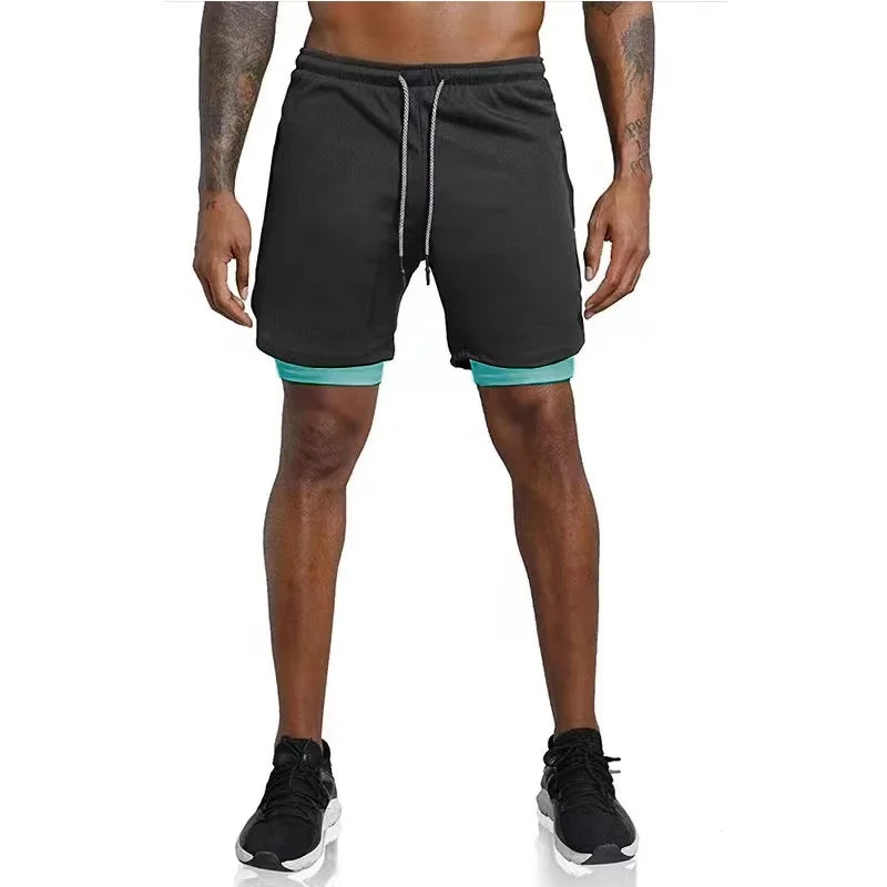 Doppellagige Herren Laufshorts für Komfort & Schutz beim Sport. Atmungsaktiv, leicht & leistungsstark für Athleten.