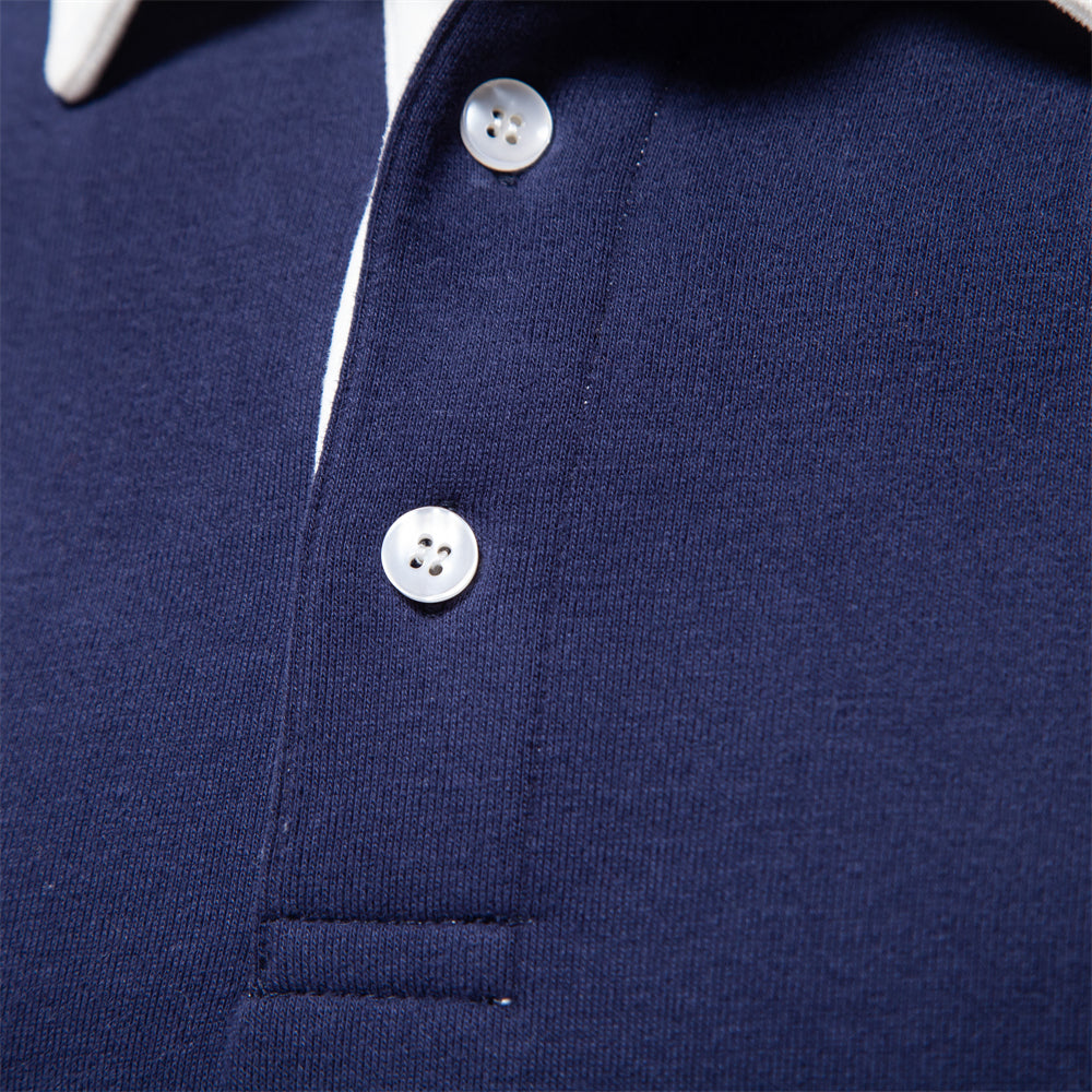 Bequemer Herren Polo Pullover Langarm. Modisches Oberteil für Männer im Herbst & Winter.