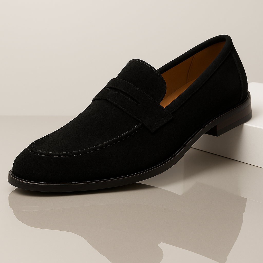 Seitenansicht der ergonomischen Sohle der Herren Loafer, die Komfort und Halt bei jedem Schritt bieten.