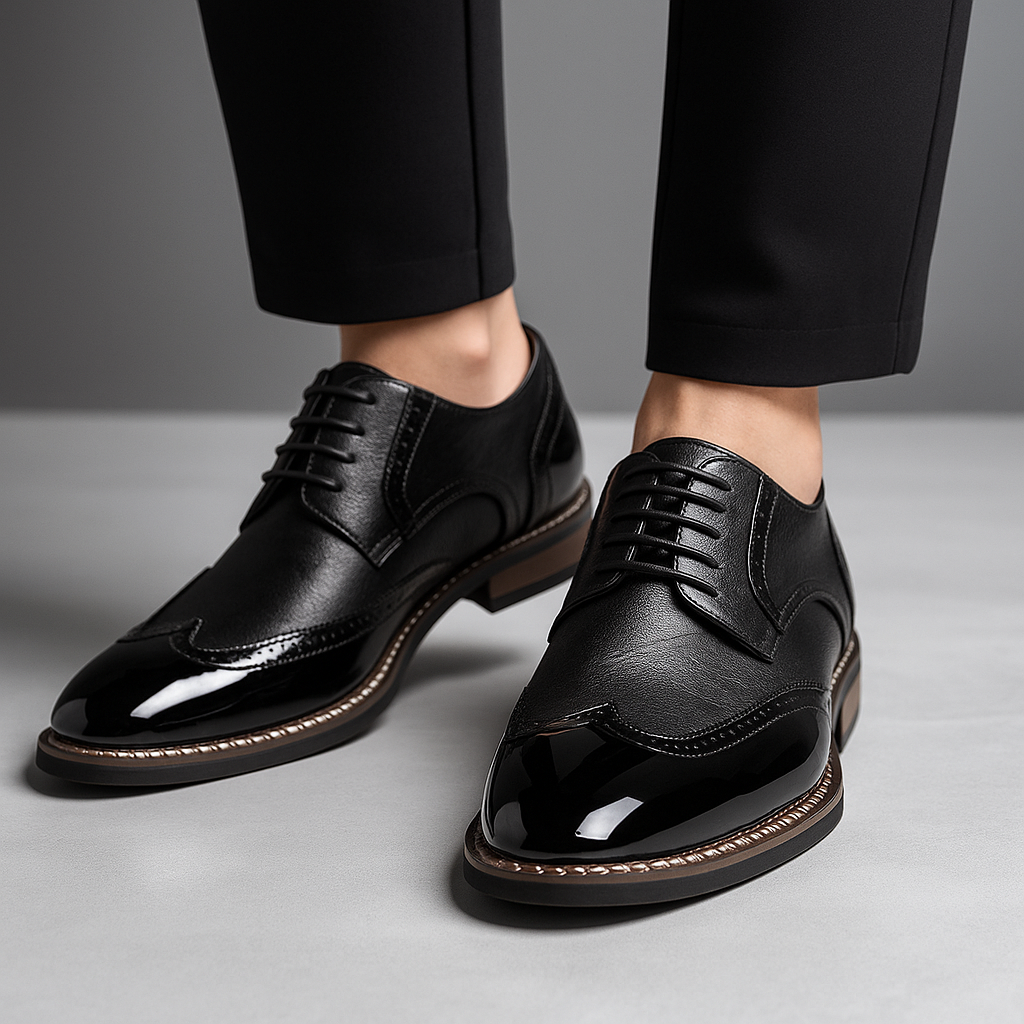 Robuste Sohle von Herren Brogue Wingtip Businessschuhen, bietet Komfort und Langlebigkeit.