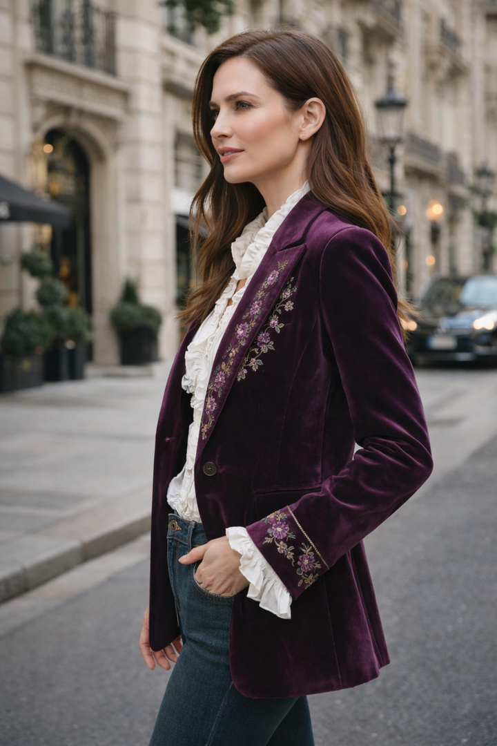Brauner eleganter Damen Langarm Blazer. Vielseitiger Schnitt, perfekt für Business und entspannte Freizeit-Outfits.
